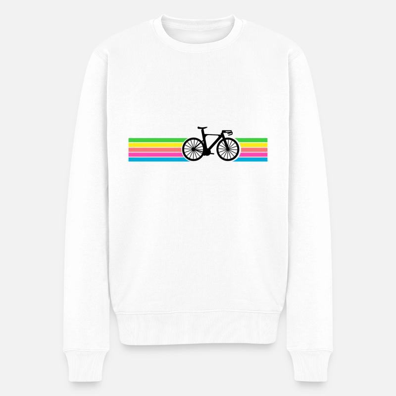Vélo neon blanc motif - Pull Premium bio Homme - blanc