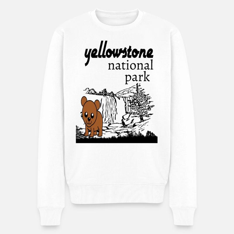 YELLOWSTONE NATIONALPARK. - Männer Premium Bio Pullover - Weiß