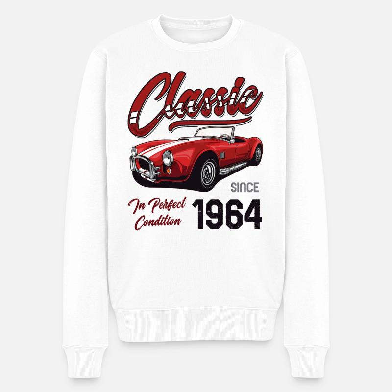 Ich bin nicht alt, ich bin Oldtimer Jahrgang Jahrgang 1964 - Männer Premium Bio Pullover - Weiß