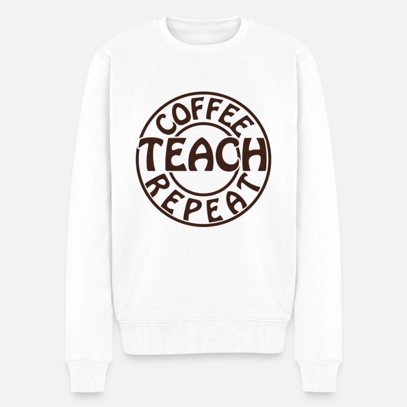 Café Enseigner Répéter - Pull Premium bio Homme - blanc