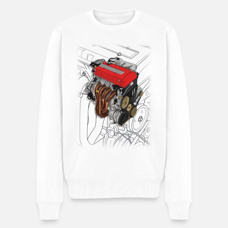 B16 Motor - Männer Premium Bio Pullover - Weiß