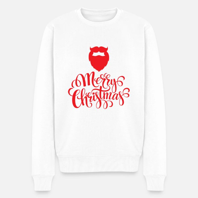 Weihnachtsdesign Weihnachtsmannbart - Männer Premium Bio Pullover - Weiß
