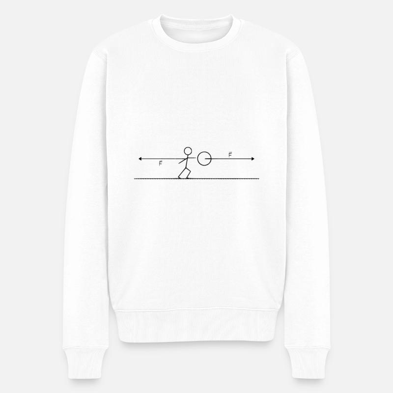 3e loi de newton - Pull Premium bio Homme - blanc