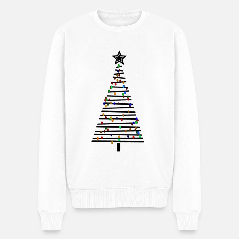 christmas tree - Männer Premium Bio Pullover - Weiß