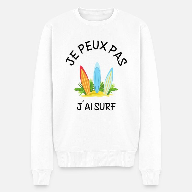 je peux pas j´ai surf - Pull Premium bio Homme - blanc
