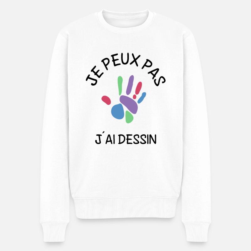 Je Peux Pas J'Ai Dessin - Pull Premium bio Homme - blanc