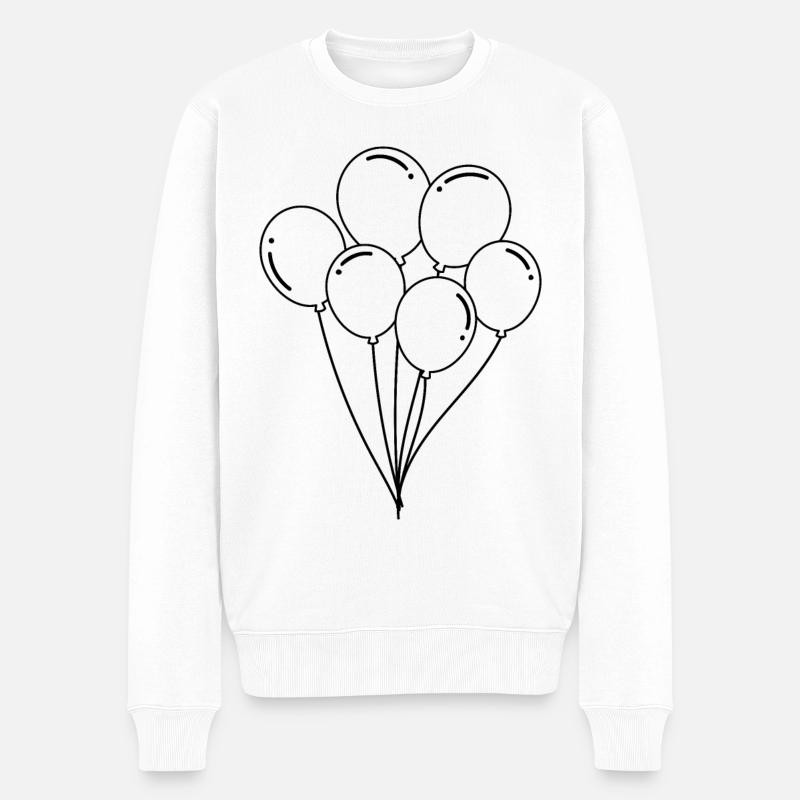 Luftballons - Geburtstag - Kinder - Party - Männer Premium Bio Pullover - Weiß