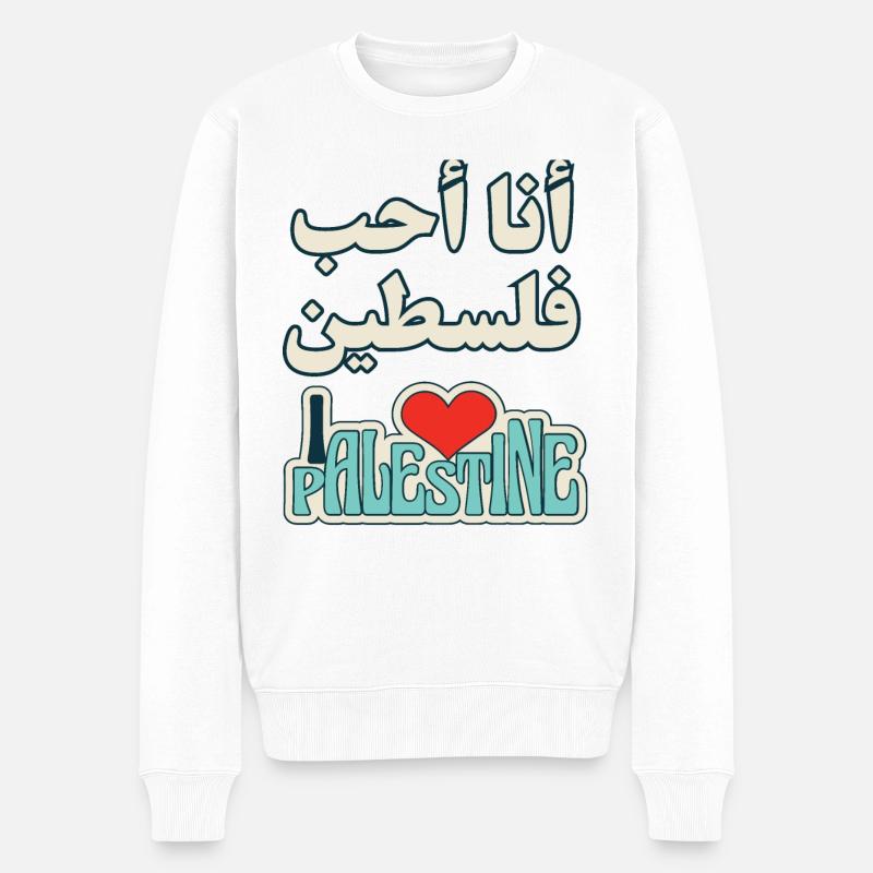 J’aime la Palestine - Pull Premium bio Homme - blanc