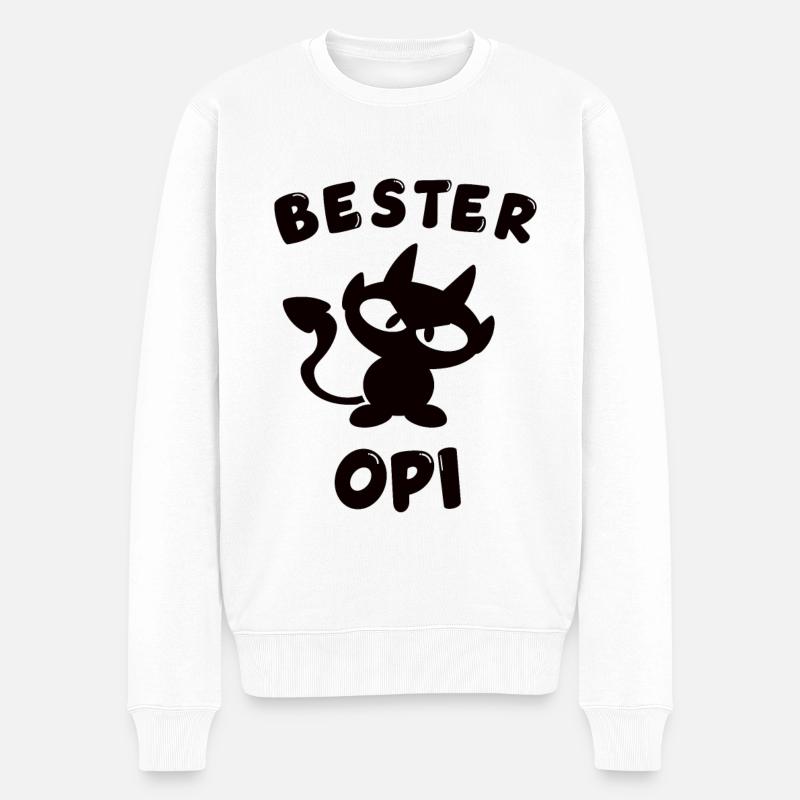 cooles bester Opi Design - Männer Premium Bio Pullover - Weiß