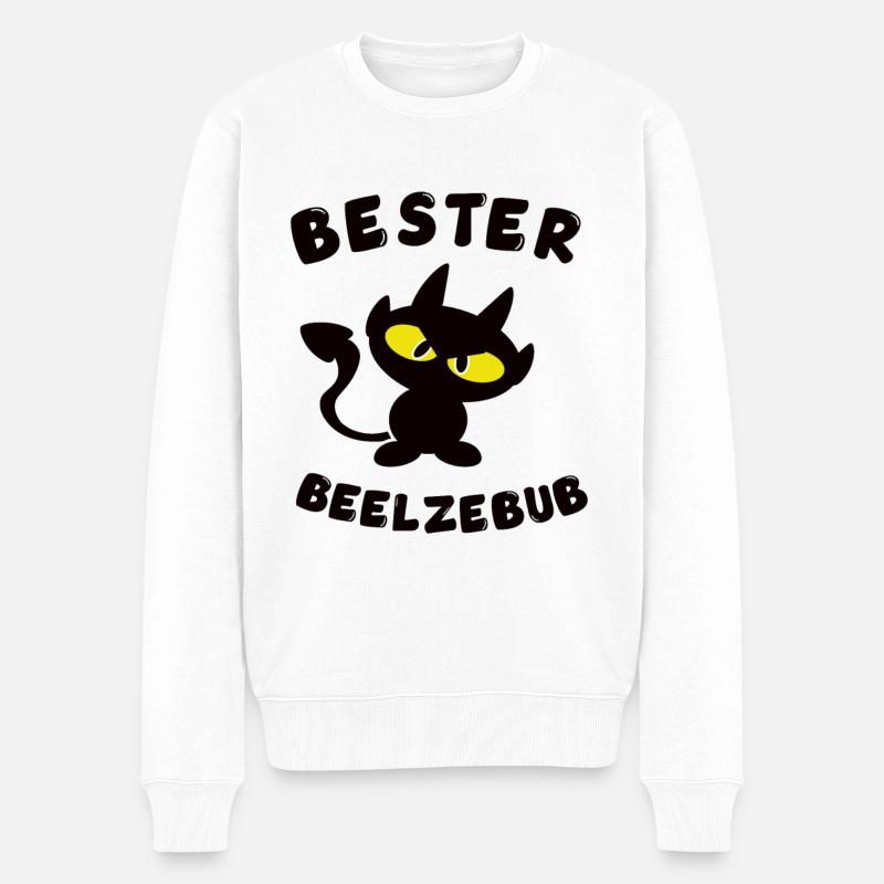 cooles bester Beelzebub Design - Männer Premium Bio Pullover - Weiß