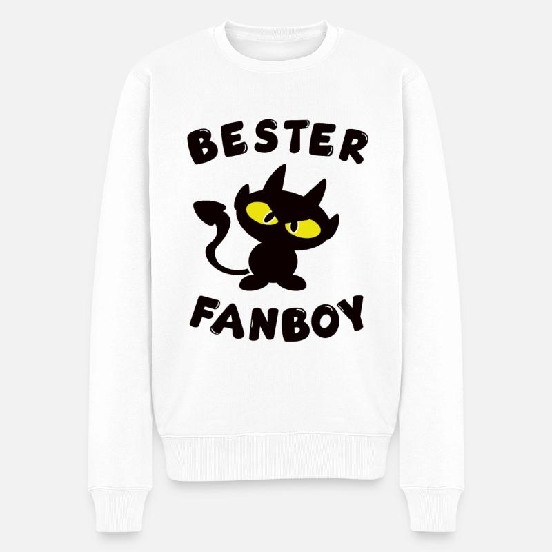 cooles bester Fanboy Design - Männer Premium Bio Pullover - Weiß