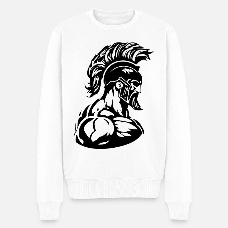 Spartan Warrior Gladiator Muscles - Men's Premium Organic Jumper - white