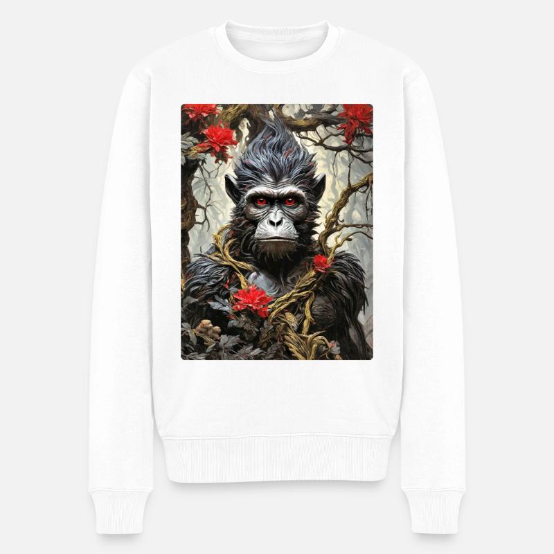 Singe Plantes Effrayantes 1.2 - Pull Premium bio Homme - blanc