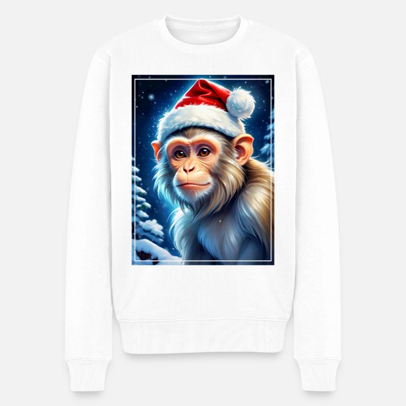 Singe Paysage D’hiver 1.10 - Pull Premium bio Homme - blanc
