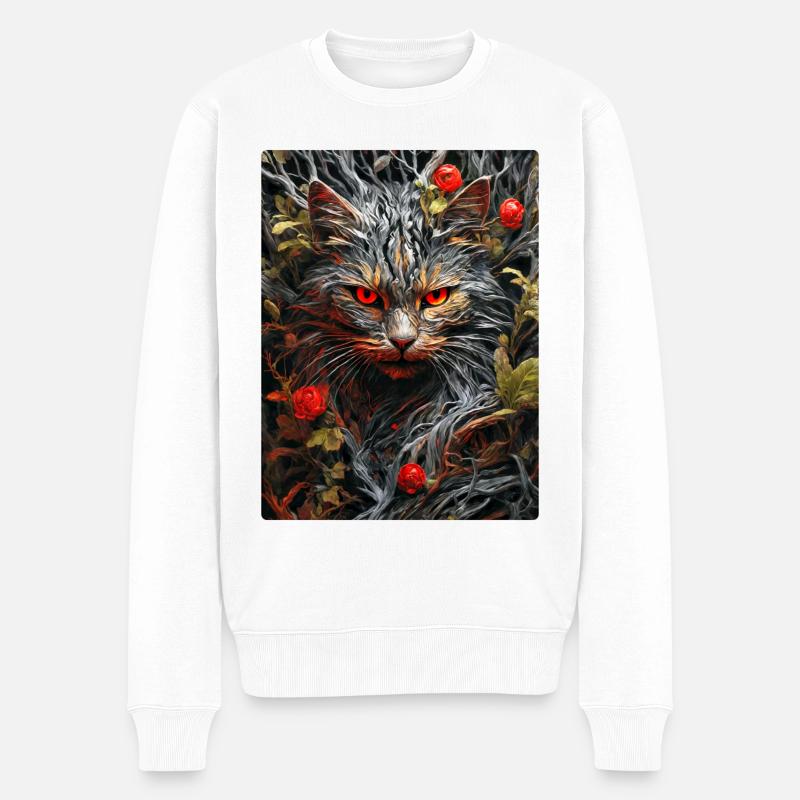 Plantes effrayantes Chat 1.1 - Pull Premium bio Homme - blanc