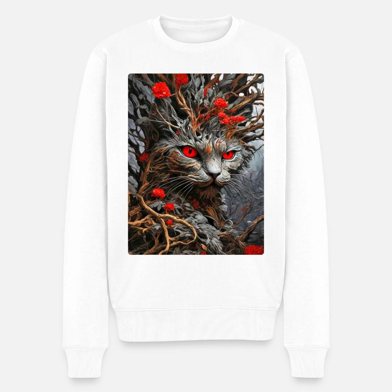Plantes effrayantes Chat 1.7 - Pull Premium bio Homme - blanc