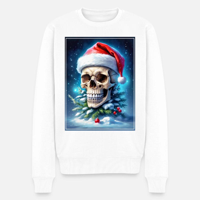 Crâne de Noël 1.6 - Pull Premium bio Homme - blanc