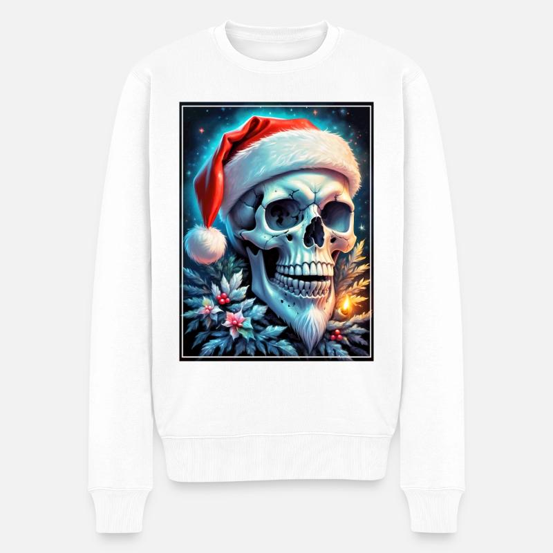 Crâne de Noël 1.3 - Pull Premium bio Homme - blanc