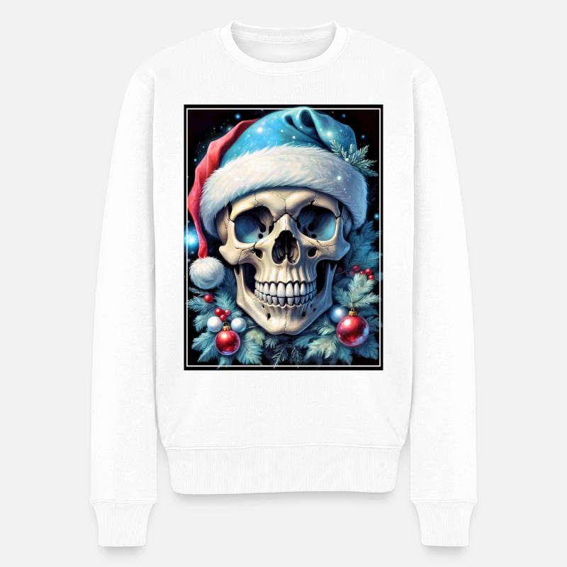 Crâne de Noël 1.9 - Pull Premium bio Homme - blanc