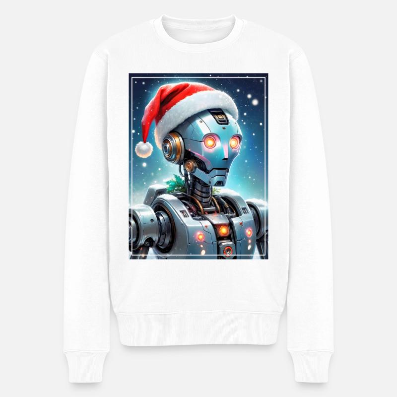 Winterlandschaft Robot 1.12 - Männer Premium Bio Pullover - Weiß