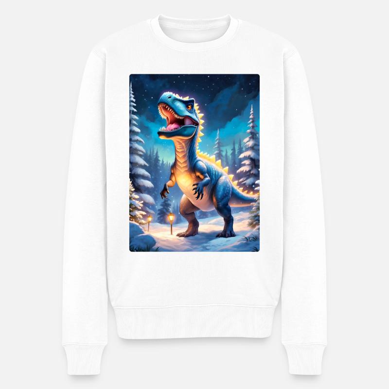 Winterlandschaft Dino 3.1 - Männer Premium Bio Pullover - Weiß