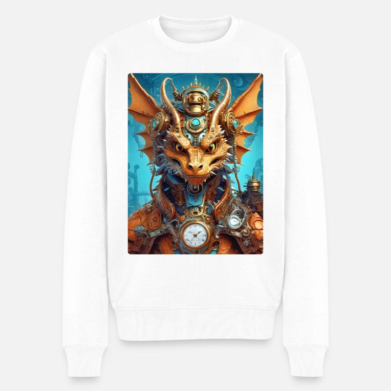 Dragon Steampunk 1.20 - Pull Premium bio Homme - blanc