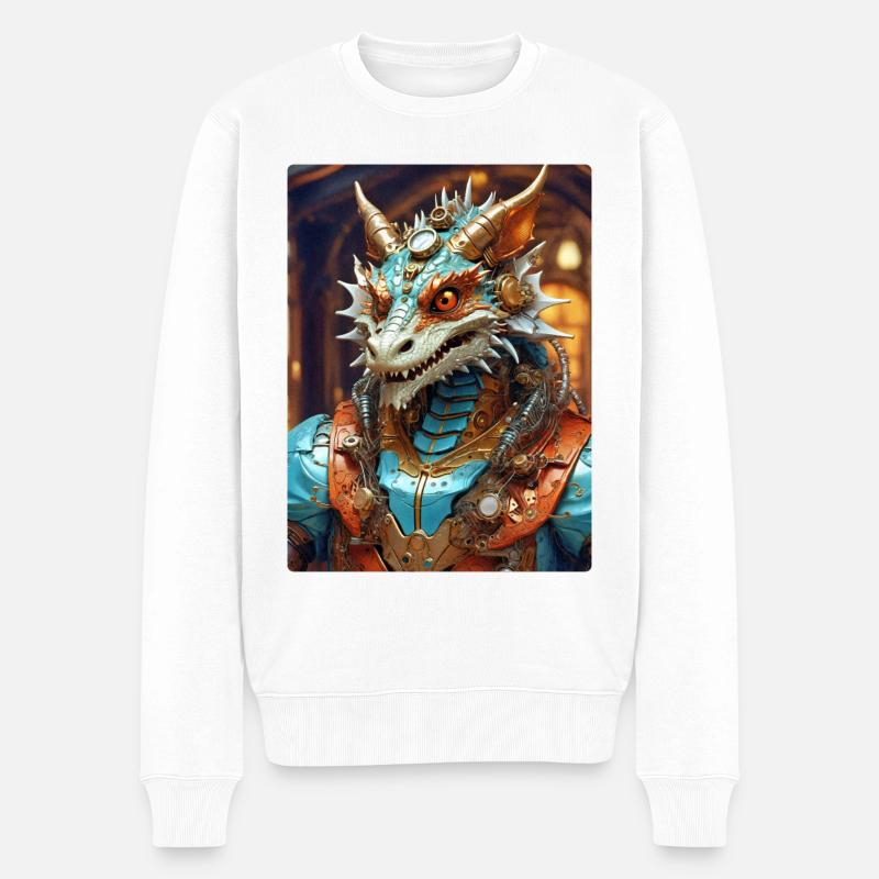 Dragon Steampunk 1.1 - Pull Premium bio Homme - blanc