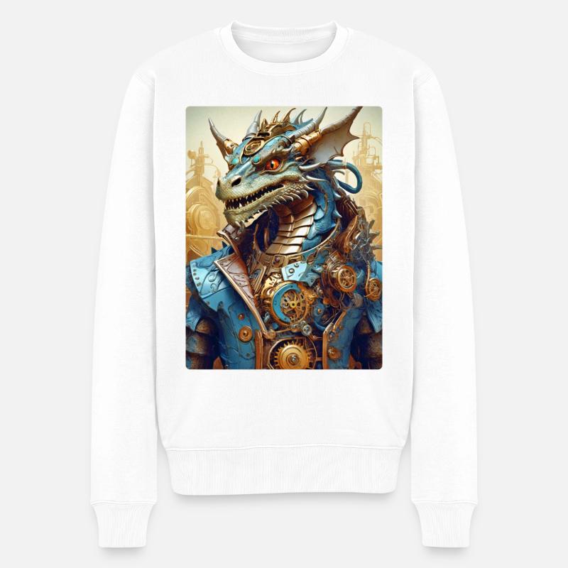Dragon Steampunk 1.15 - Pull Premium bio Homme - blanc