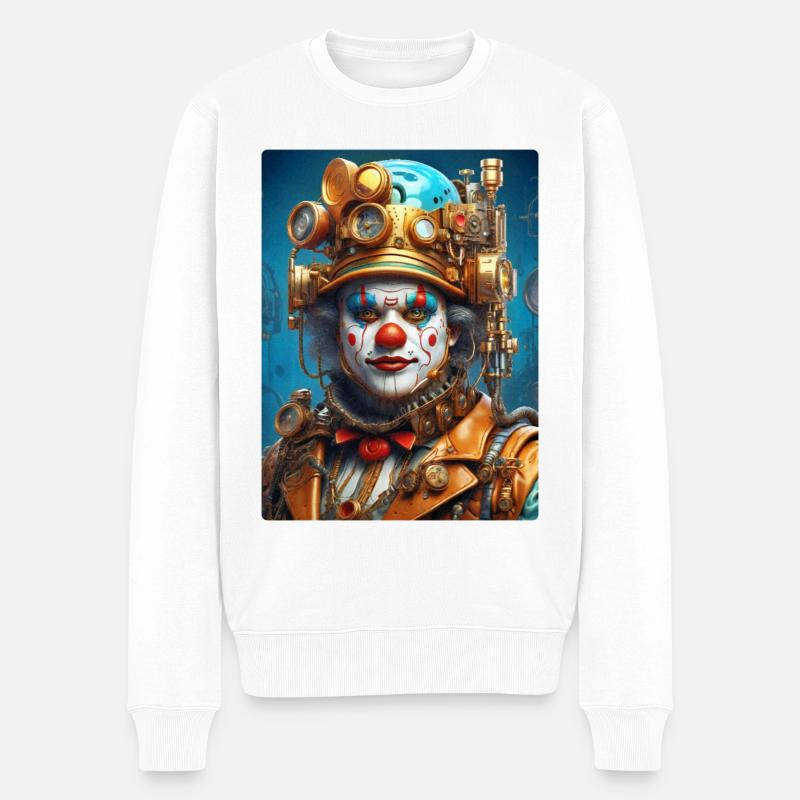 Clown steampunk 1.1 - Pull Premium bio Homme - blanc