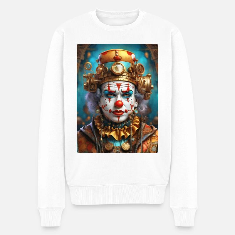 Clown Steampunk 1.10 - Pull Premium bio Homme - blanc