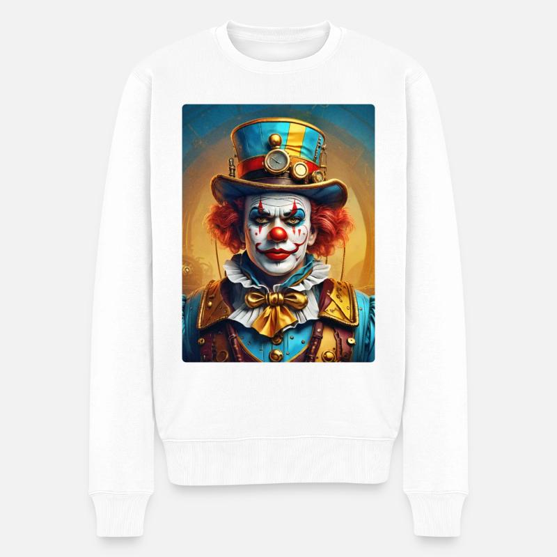Clown Steampunk 1.26 - Pull Premium bio Homme - blanc