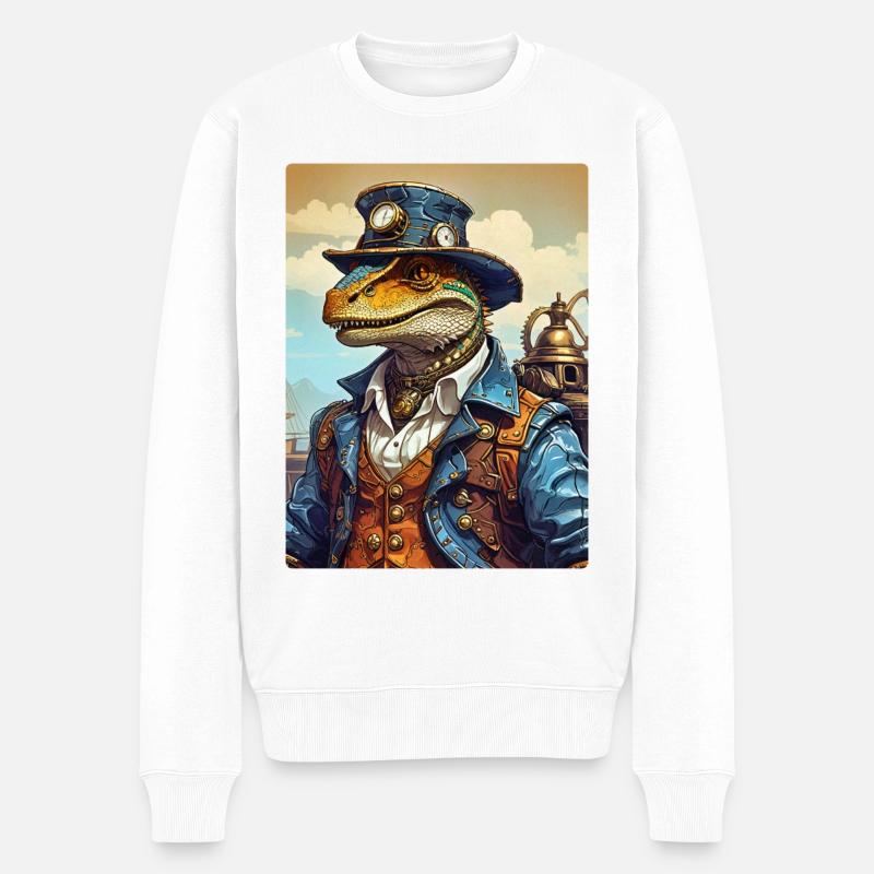 Dino Steampunk 1.14 - Pull Premium bio Homme - blanc