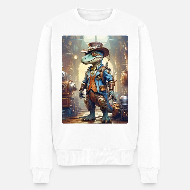 Dino steampunk 1.11 - Pull Premium bio Homme - blanc