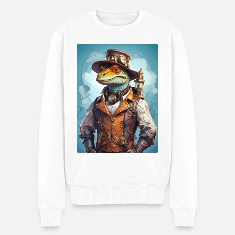 Dino Steampunk 1.6 - Pull Premium bio Homme - blanc