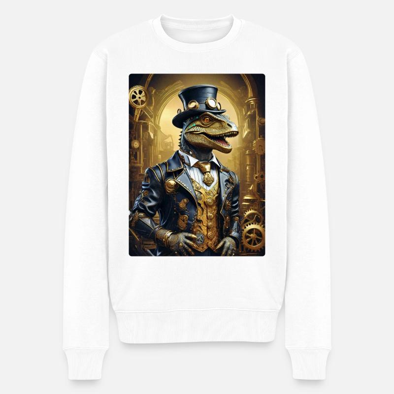 Steampunk Dino 1.7 - Pull Premium bio Homme - blanc