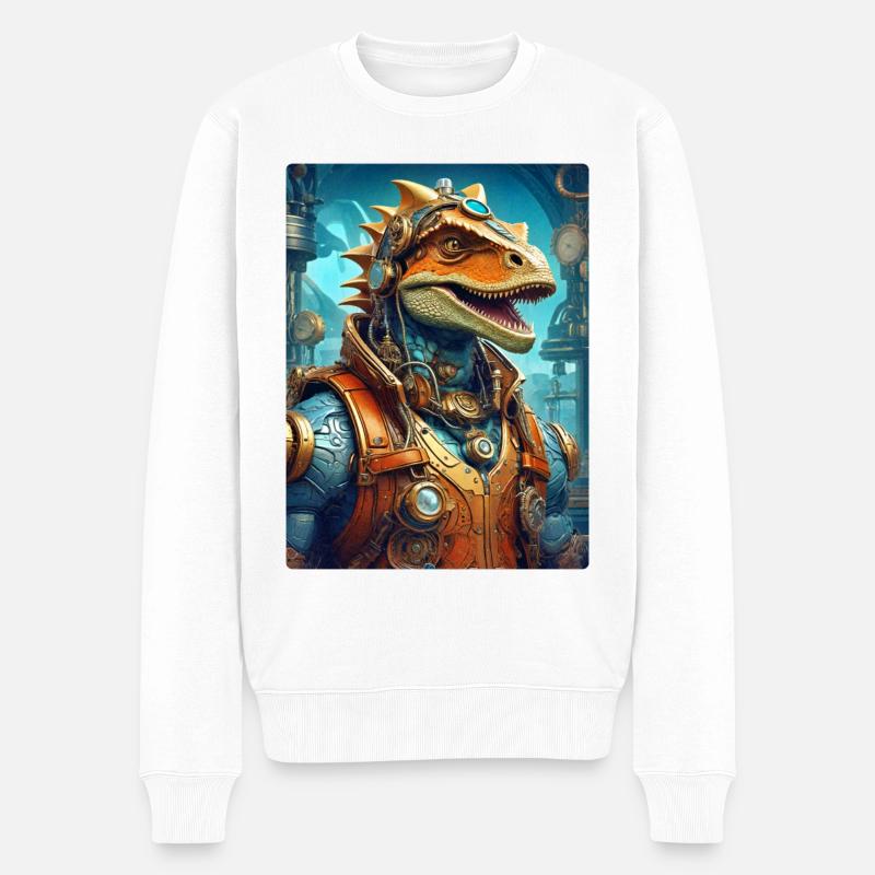 Dino Steampunk 1.23 - Pull Premium bio Homme - blanc
