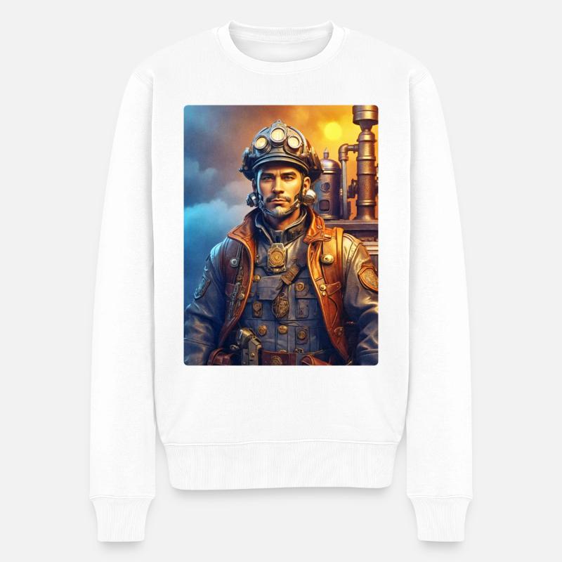 Homme pompier steampunk 1.3 - Pull Premium bio Homme - blanc