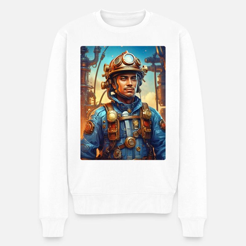 Homme de pompier steampunk 1.5 - Pull Premium bio Homme - blanc