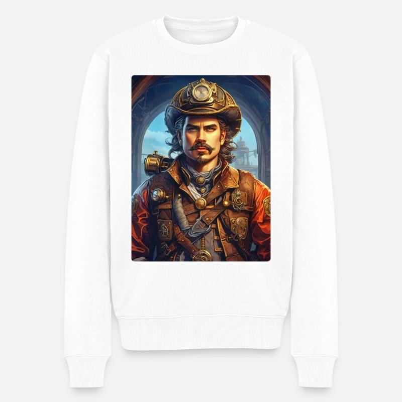 Homme pompier steampunk 1.22 - Pull Premium bio Homme - blanc
