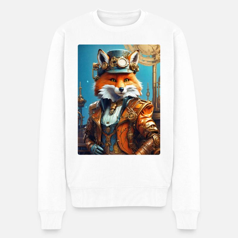 Steampunk Pompier Fox 1.5 - Pull Premium bio Homme - blanc