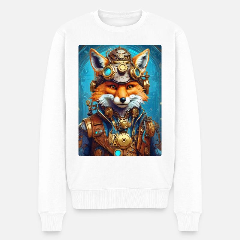 Steampunk Pompier Fox 1.17 - Pull Premium bio Homme - blanc