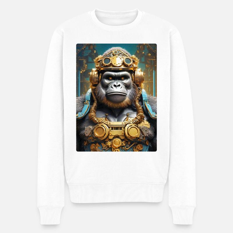 Gorille steampunk 1.15 - Pull Premium bio Homme - blanc