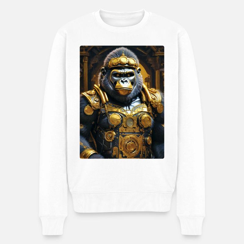 Gorille steampunk 1.20 - Pull Premium bio Homme - blanc
