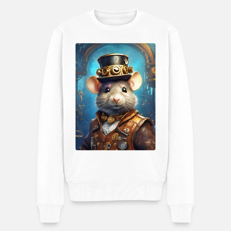 Rat Steampunk 1.2 - Pull Premium bio Homme - blanc