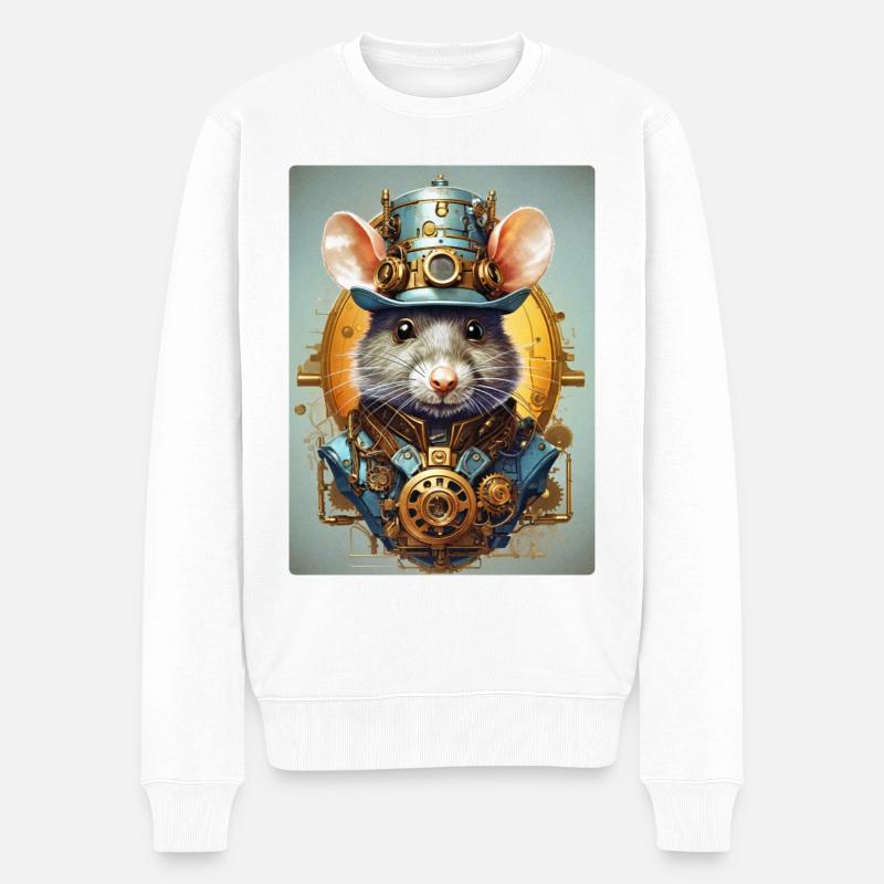 Rat Steampunk 1.5 - Pull Premium bio Homme - blanc