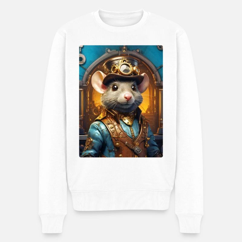 Rat Steampunk 1.13 - Pull Premium bio Homme - blanc