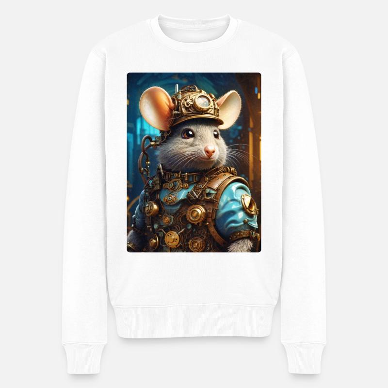 Rat Steampunk 1.8 - Pull Premium bio Homme - blanc