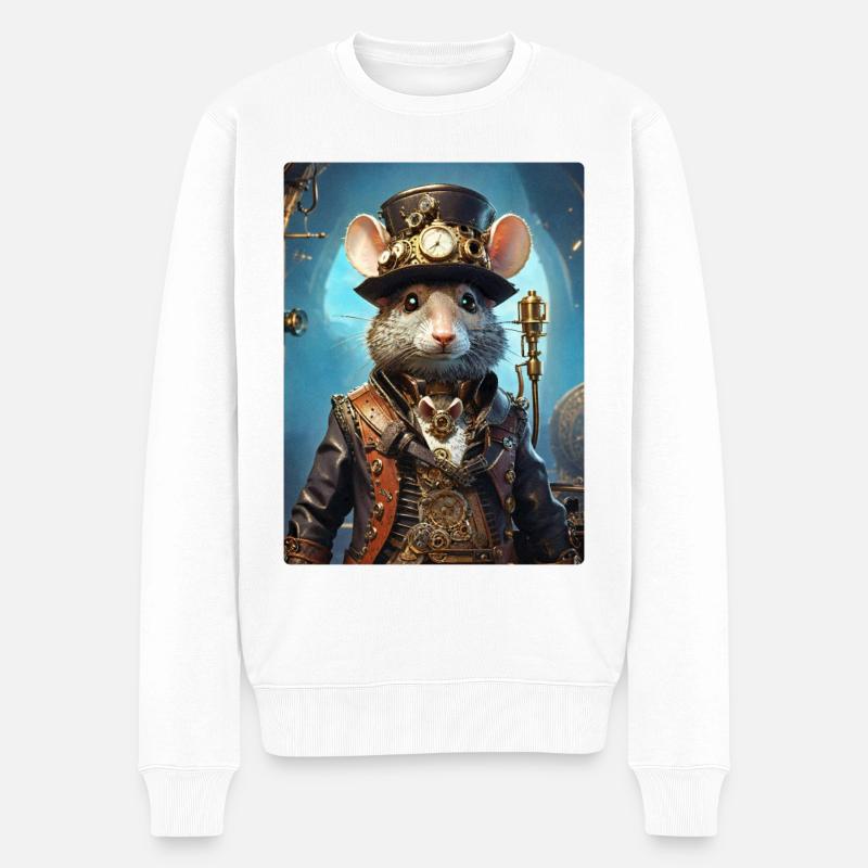Rat Steampunk 1.12 - Pull Premium bio Homme - blanc