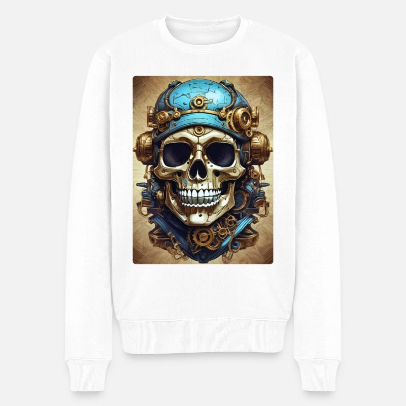 Crâne Steampunk 1.7 - Pull Premium bio Homme - blanc