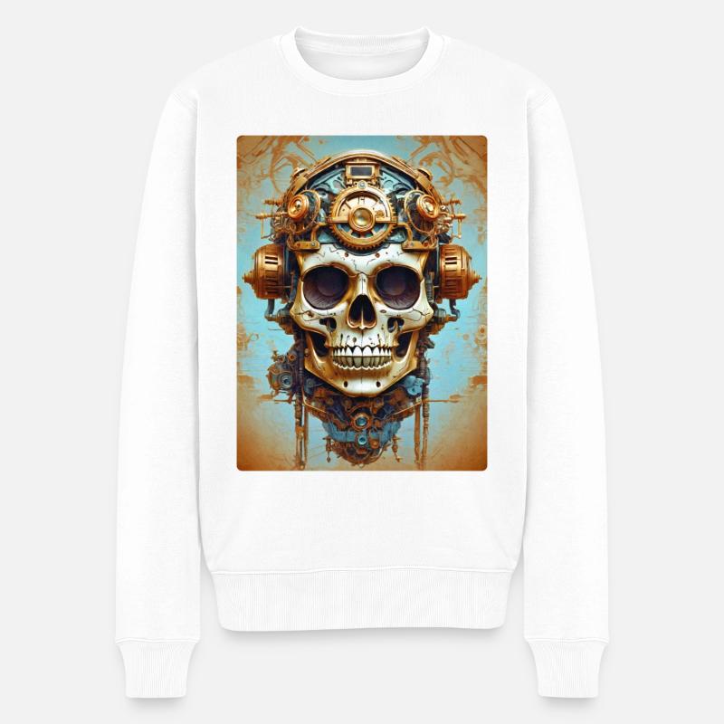 Crâne Steampunk 1.6 - Pull Premium bio Homme - blanc